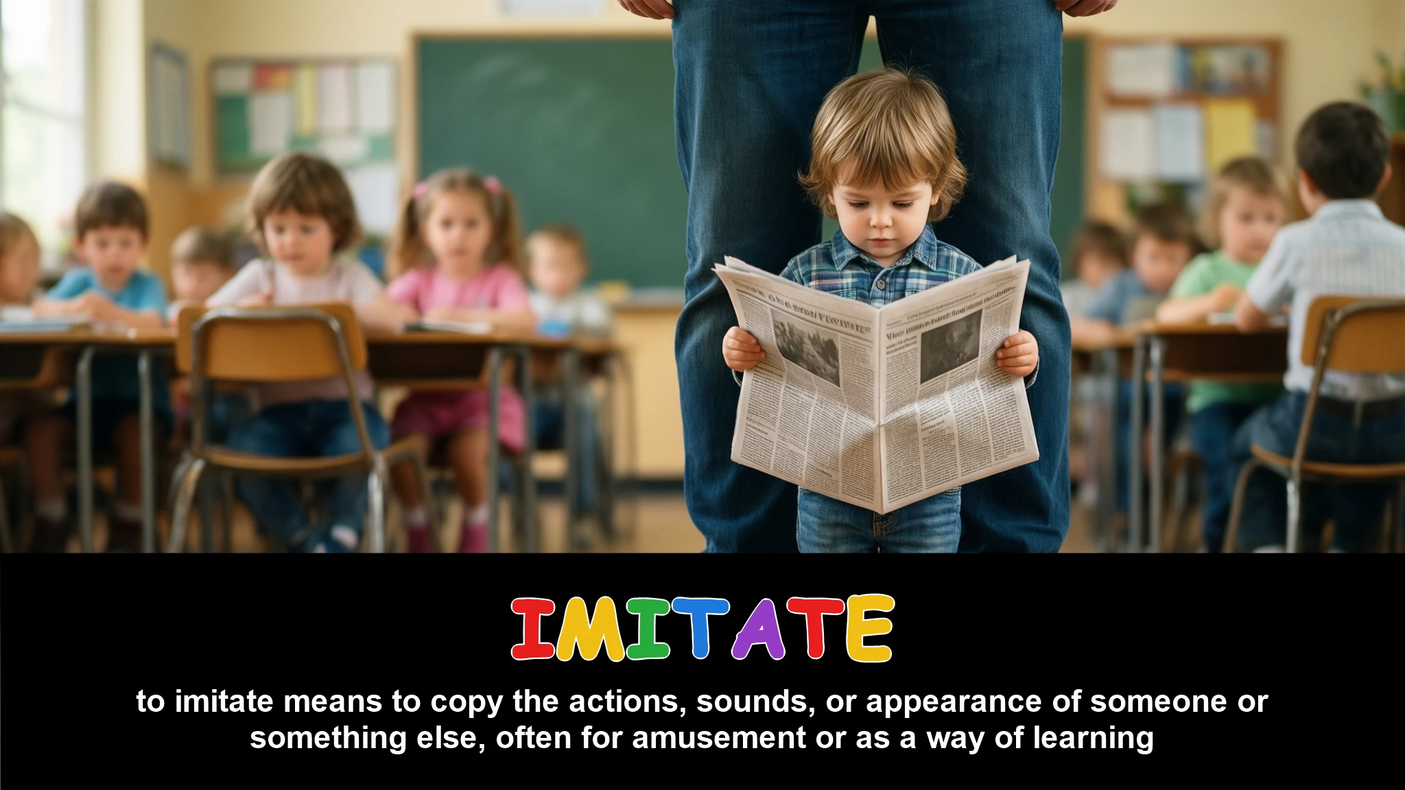 English Illustration for imitate
